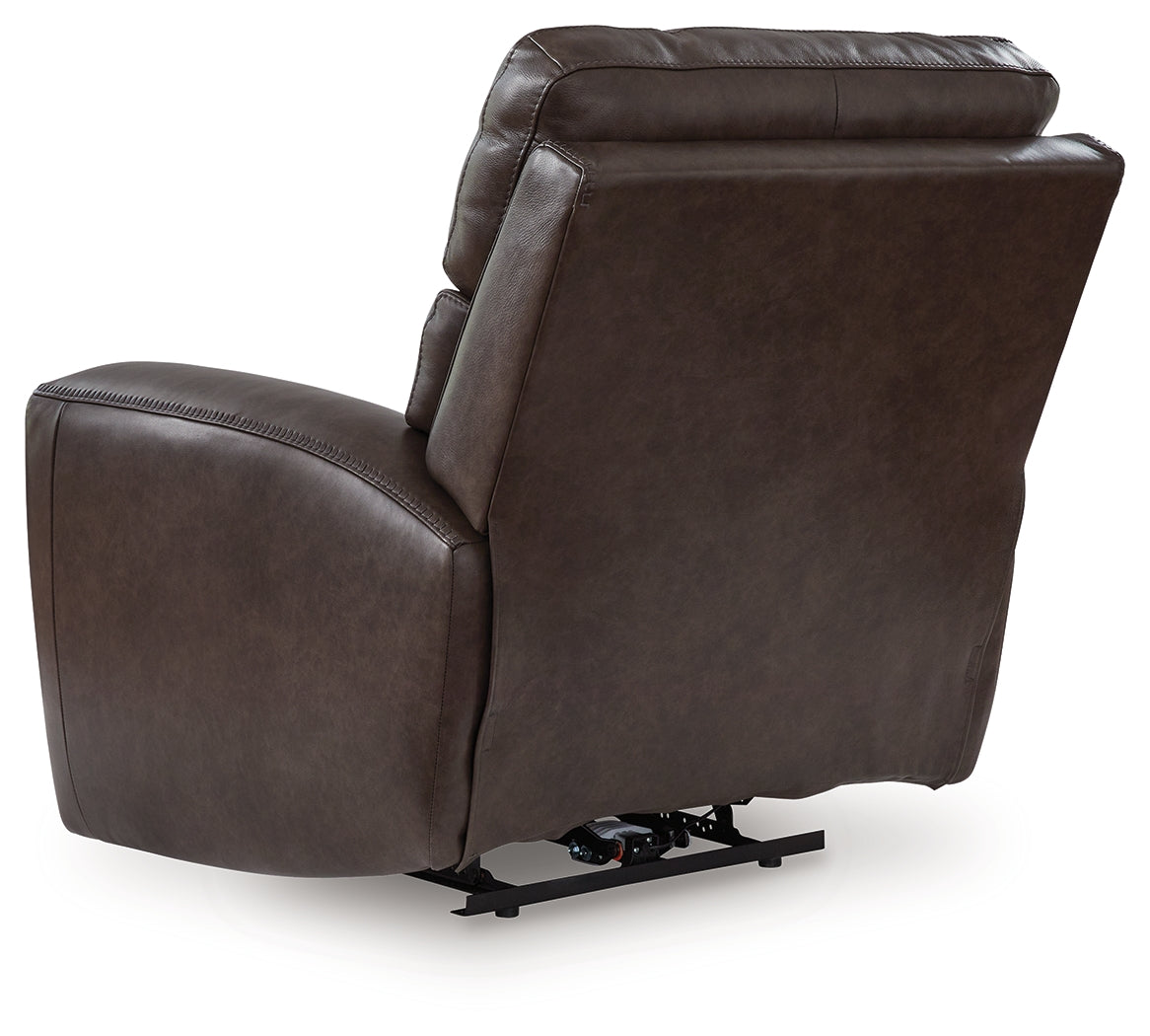 Crossplex Smoke Power Recliner by Ashley at Eve Furniture