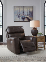 Crossplex Smoke Power Recliner by Ashley at Eve Furniture