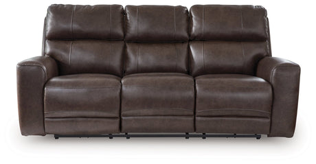 Crossplex Smoke Power Reclining Sofa by Ashley at Eve Furniture