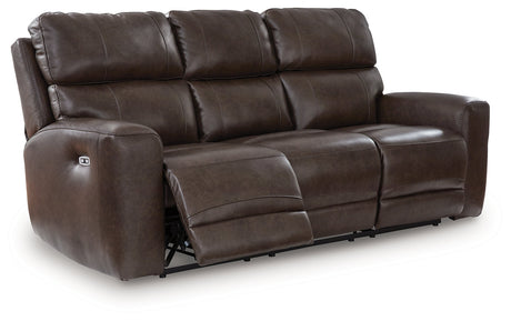 Crossplex Smoke Power Reclining Sofa by Ashley at Eve Furniture