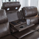 Crossplex Smoke Power Reclining Sofa by Ashley at Eve Furniture