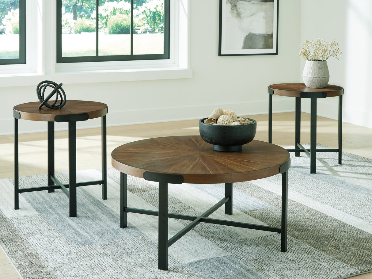 Crosstrail Brown Table (Set of 3) by Ashley at Eve Furniture