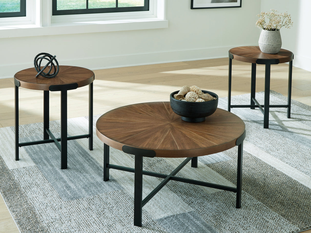 Crosstrail Brown Table (Set of 3) by Ashley at Eve Furniture