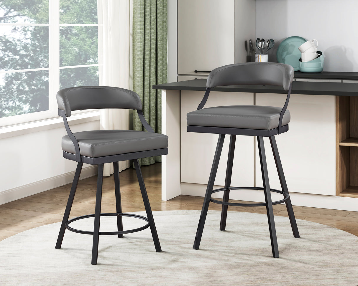 Crowley Gray Swivel Pub Height Chair, Set of 2 by Homelegance at Eve Furniture