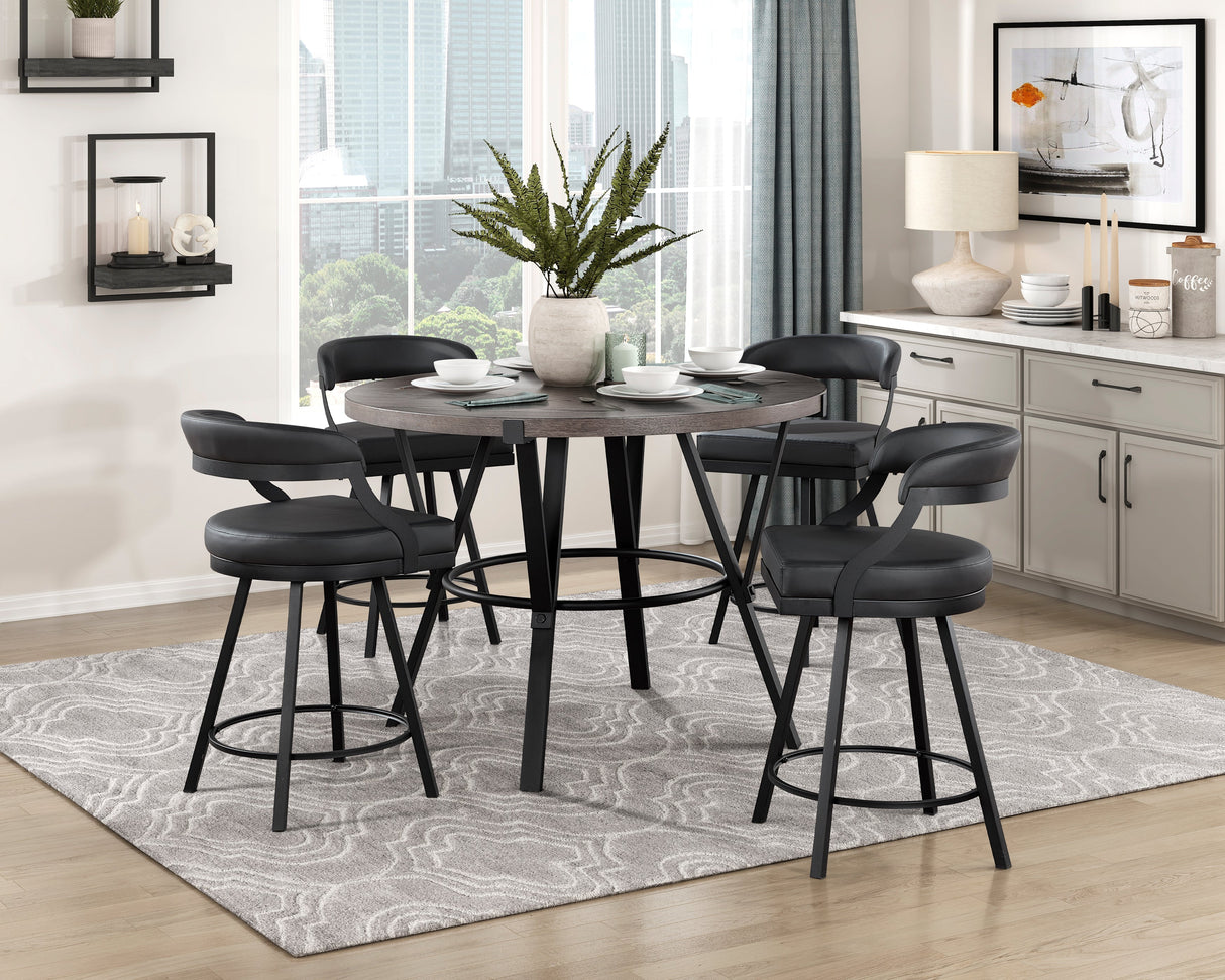 Crowley Red Swivel Pub Height Chair, Set of 2 by Homelegance at Eve Furniture