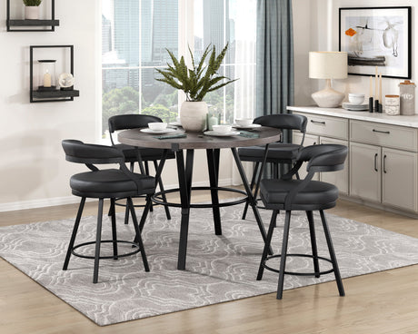 Crowley Red Swivel Pub Height Chair, Set of 2 by Homelegance at Eve Furniture