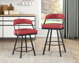 Crowley Red Swivel Pub Height Chair, Set of 2 by Homelegance at Eve Furniture