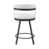 Crowley White Swivel Counter Height Chair, Set of 2 by Homelegance at Eve Furniture