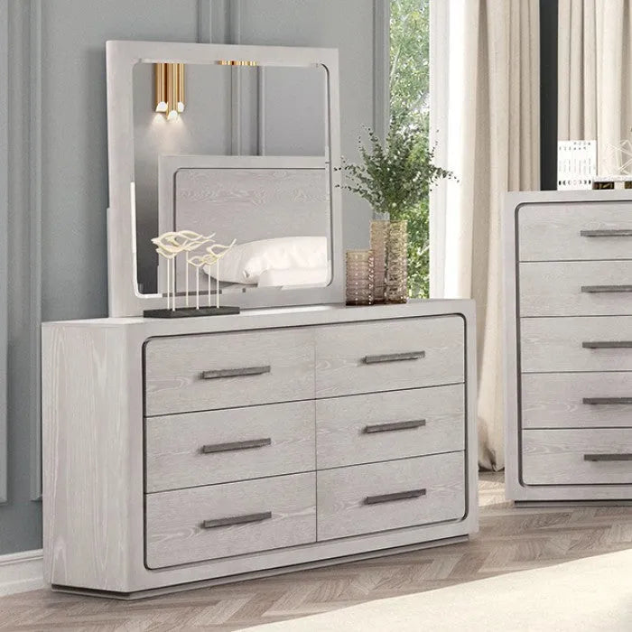 Crowthorne White Oak 4-Piece Queen Bedroom Set by Furniture of America at Eve Furniture