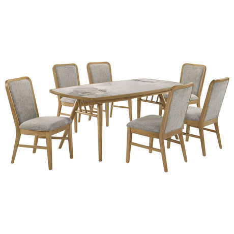 Croyden Weathered Natural 7-piece Rectangular Dining Set by Coaster at Eve Furniture