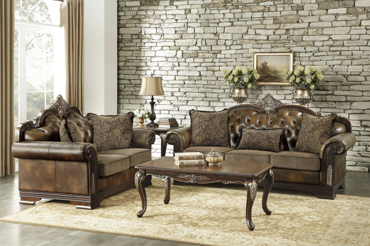 Croydon Dark Cherry Loveseat by Homelegance at Eve Furniture