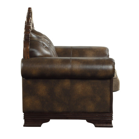 Croydon Dark Cherry Loveseat by Homelegance at Eve Furniture