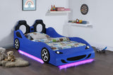 Cruiser Car Themed Twin Bed with Underglow Lights Blue