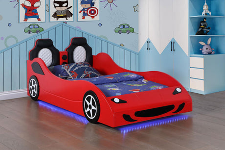 Cruiser Car Themed Twin Bed with Underglow Lights Red