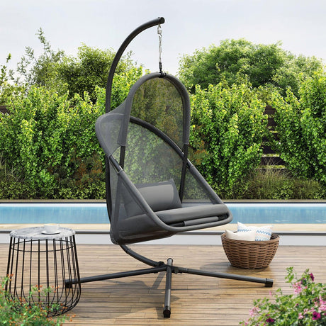 Crush Dark Gray Swing Chair by Furniture of America at Eve Furniture
