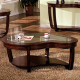 Crystal Falls Dark Cherry Coffee Table by Furniture of America at Eve Furniture