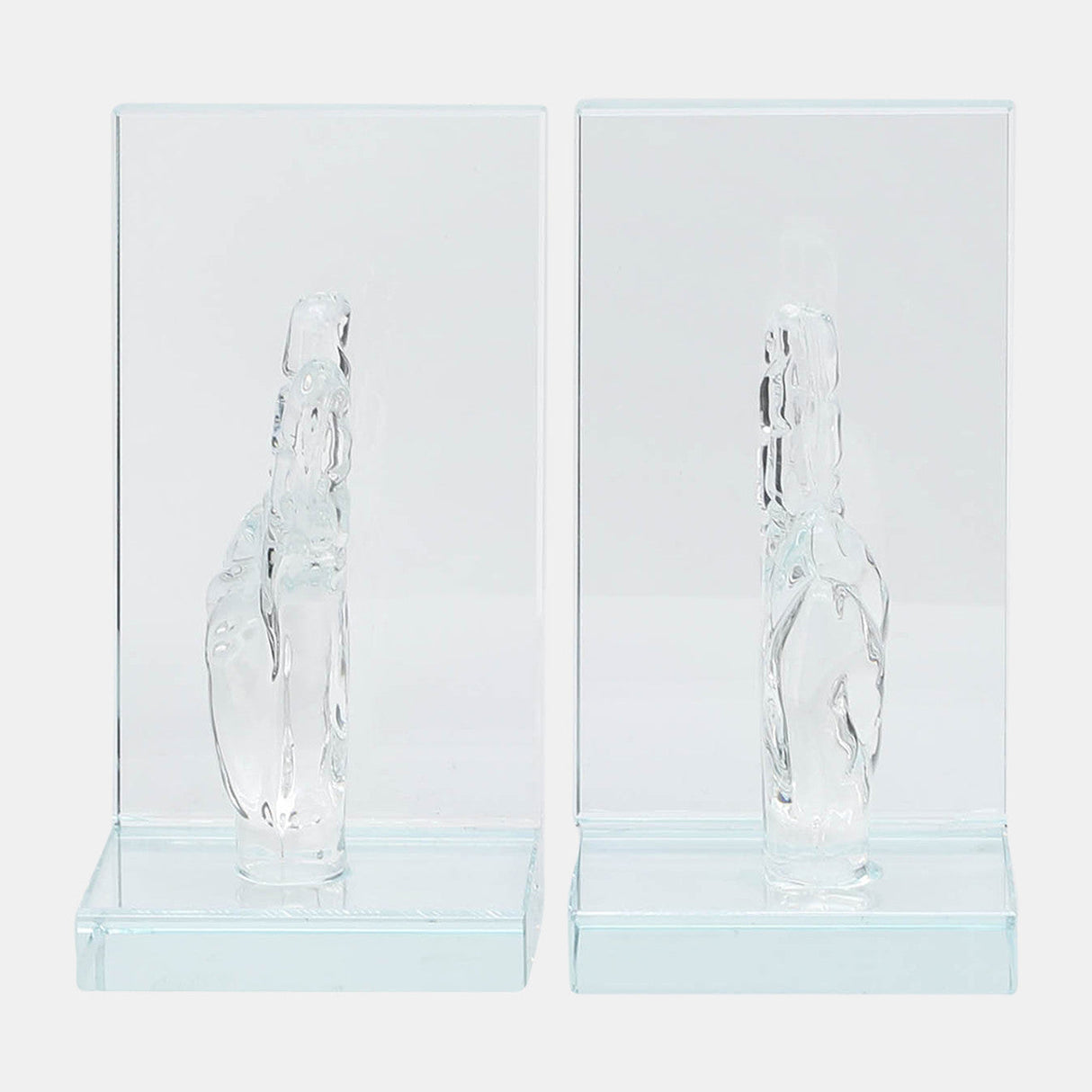 Crystal, S/2 6"h Peace Sign Bookends