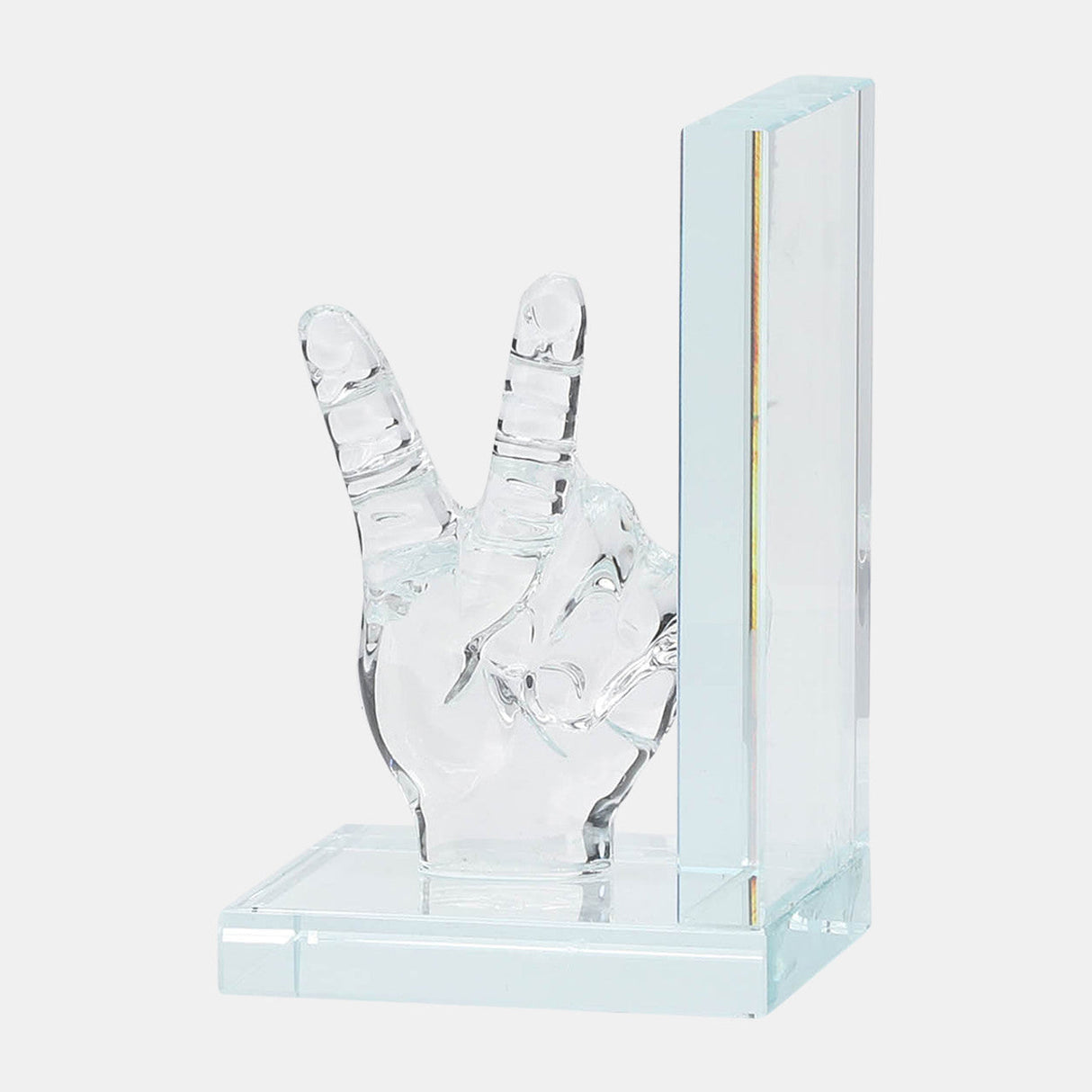 Crystal, S/2 6"h Peace Sign Bookends