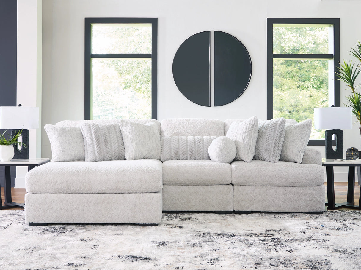 Cuddle Plush Arctic 3-Piece Left Arm Facing (LAF) Chaise Sectional by Ashley at Eve Furniture