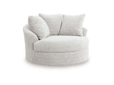 Cuddle Plush Arctic Oversized Swivel Accent Chair by Ashley at Eve Furniture