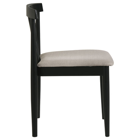 Cullen Black/Wheat Dining Side Chair Upholstered Seat (Set of 2) by Coaster at Eve Furniture