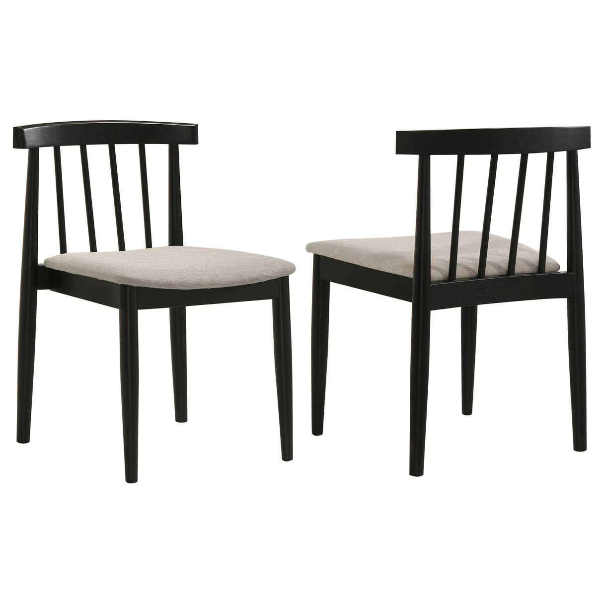 Cullen Black/Wheat Dining Side Chair Upholstered Seat (Set of 2) by Coaster at Eve Furniture