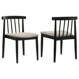Cullen Black/Wheat Dining Side Chair Upholstered Seat (Set of 2) by Coaster at Eve Furniture