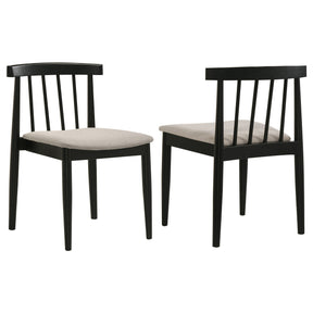 Cullen Black/Wheat Dining Side Chair Upholstered Seat (Set of 2) by Coaster at Eve Furniture