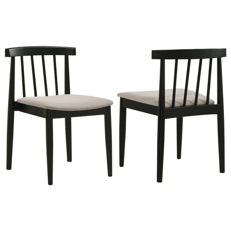 Cullen Black/Wheat Dining Side Chair Upholstered Seat (Set of 2) by Coaster at Eve Furniture
