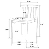 Cullen Natural Oak/Wheat Dining Side Chair Upholstered Seat (Set of 2) by Coaster at Eve Furniture