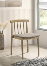 Cullen Natural Oak/Wheat Dining Side Chair Upholstered Seat (Set of 2) by Coaster at Eve Furniture