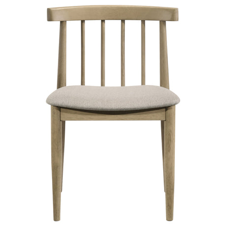 Cullen Natural Oak/Wheat Dining Side Chair Upholstered Seat (Set of 2) by Coaster at Eve Furniture