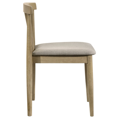 Cullen Natural Oak/Wheat Dining Side Chair Upholstered Seat (Set of 2) by Coaster at Eve Furniture