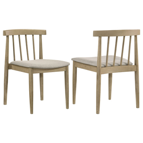 Cullen Natural Oak/Wheat Dining Side Chair Upholstered Seat (Set of 2) by Coaster at Eve Furniture