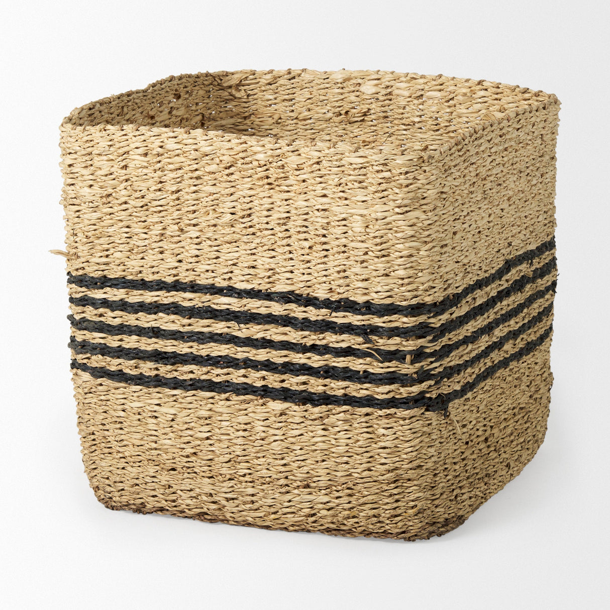 Cullen (Set of 3) Grey Twisted Seagrass Square Basket by Mercana at Eve Furniture
