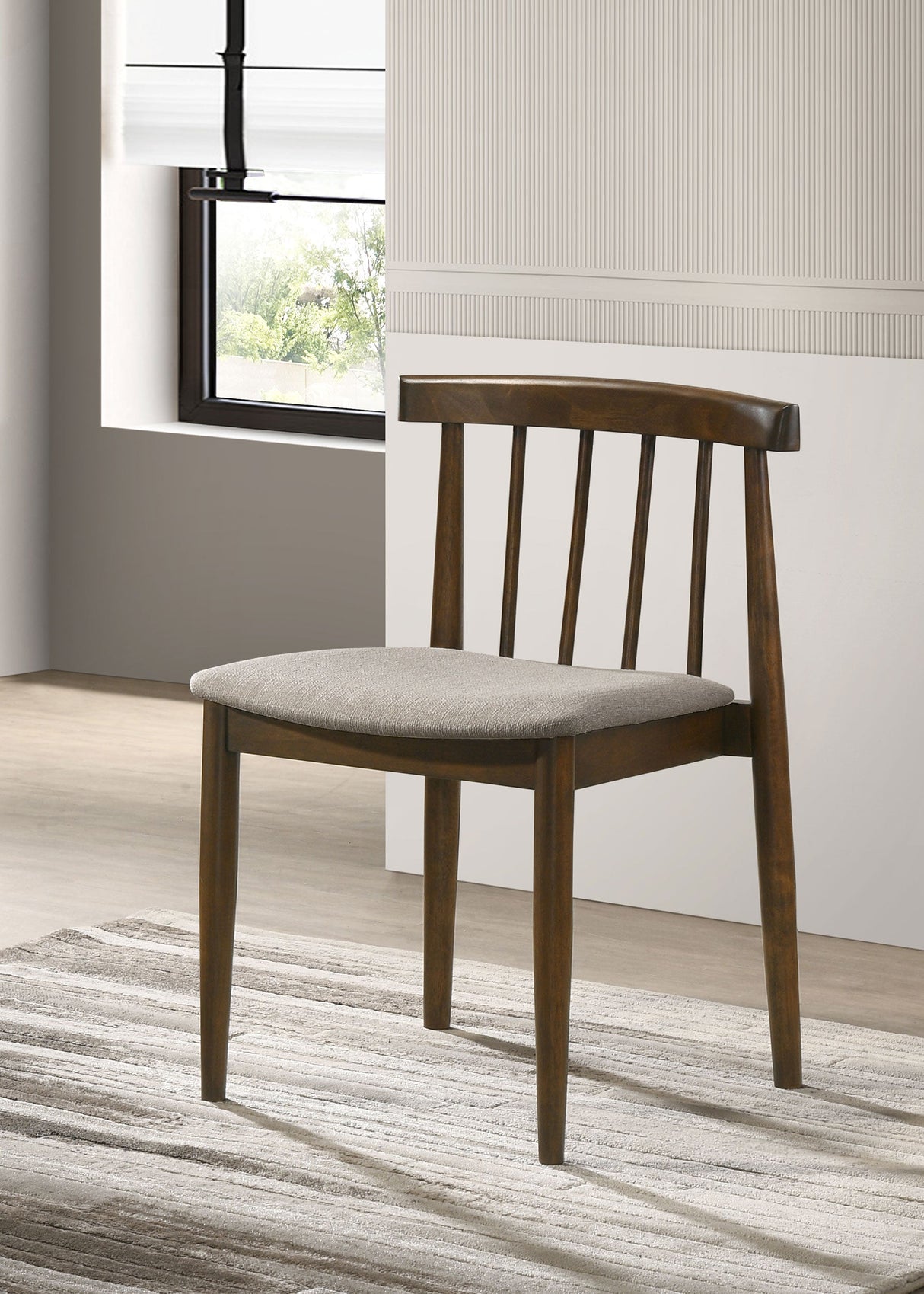 Cullen Walnut/Wheat Dining Side Chair Upholstered Seat (Set of 2) by Coaster at Eve Furniture