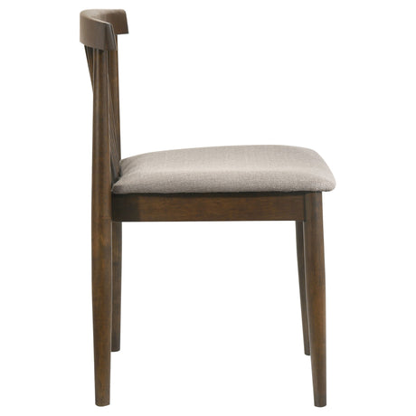 Cullen Walnut/Wheat Dining Side Chair Upholstered Seat (Set of 2) by Coaster at Eve Furniture