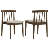 Cullen Walnut/Wheat Dining Side Chair Upholstered Seat (Set of 2) by Coaster at Eve Furniture
