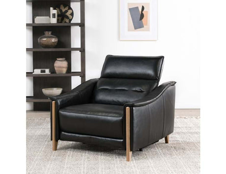 Cullman Black Leather Power Recliner Accent Chair by Classic Home at Eve Furniture