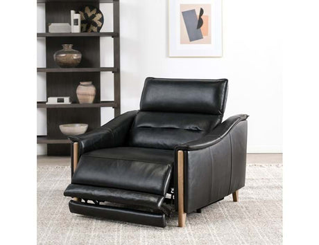 Cullman Black Leather Power Recliner Accent Chair by Classic Home at Eve Furniture