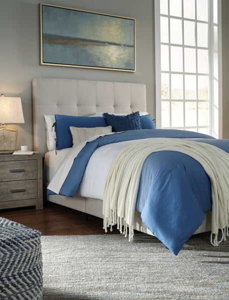 Culverbach Gray Upholstered Panel Bedroom Set by Ashley at Eve Furniture