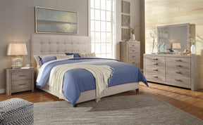 Culverbach Gray Upholstered Panel Bedroom Set by Ashley at Eve Furniture