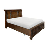 Cumberland Brown Cherry California King Sleigh Storage Platform Bed by Homelegance at Eve Furniture