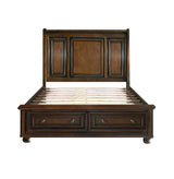 Cumberland Brown Cherry California King Sleigh Storage Platform Bed by Homelegance at Eve Furniture