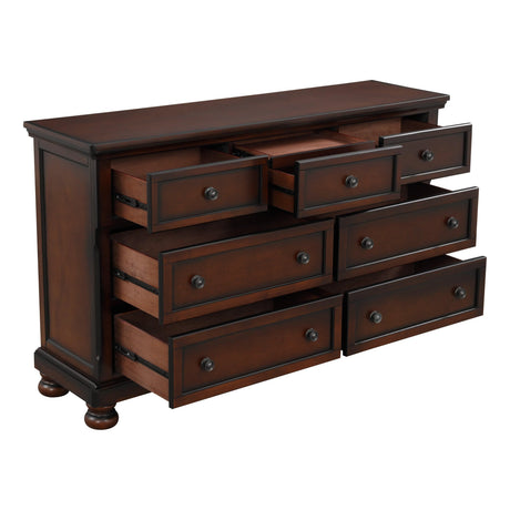 Cumberland Brown Cherry Sleigh Storage Platform Bedroom Set by Homelegance at Eve Furniture