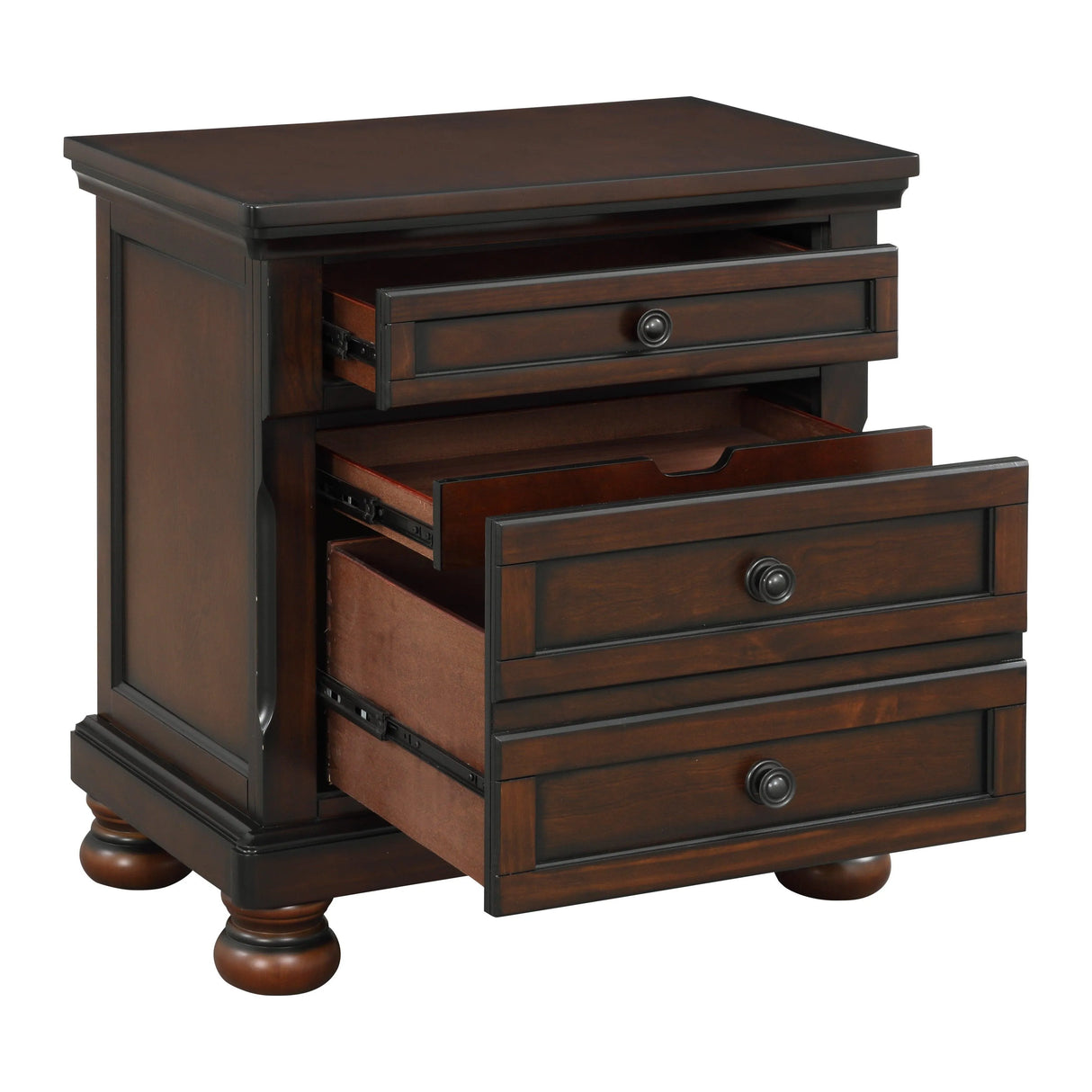 Cumberland Brown Cherry Sleigh Storage Platform Bedroom Set by Homelegance at Eve Furniture