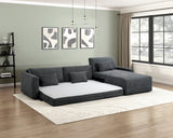 Cumulus Dark Gray 2-Piece Right Side Chaise Sectional with Convertible Queen Sleeper by Homelegance at Eve Furniture