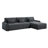 Cumulus Dark Gray 2-Piece Right Side Chaise Sectional with Convertible Queen Sleeper by Homelegance at Eve Furniture