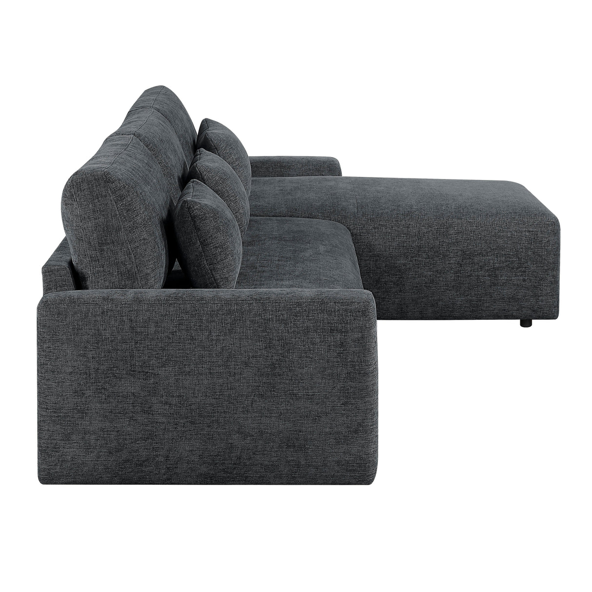 Cumulus Dark Gray 2-Piece Right Side Chaise Sectional with Convertible Queen Sleeper by Homelegance at Eve Furniture