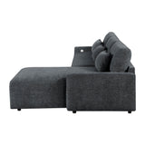 Cumulus Dark Gray 2-Piece Right Side Chaise Sectional with Convertible Queen Sleeper by Homelegance at Eve Furniture